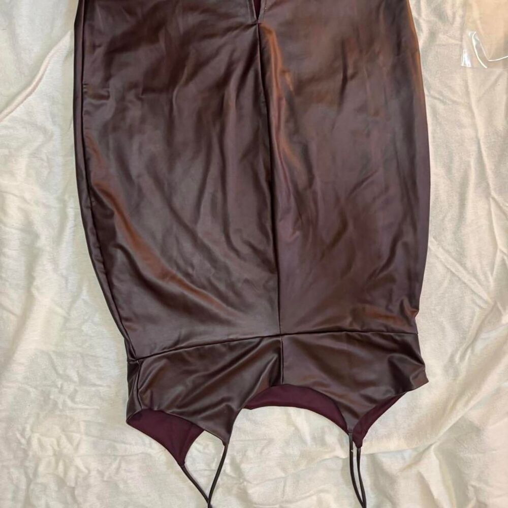 Fashion-nova Women's Brown and Burgundy Dress